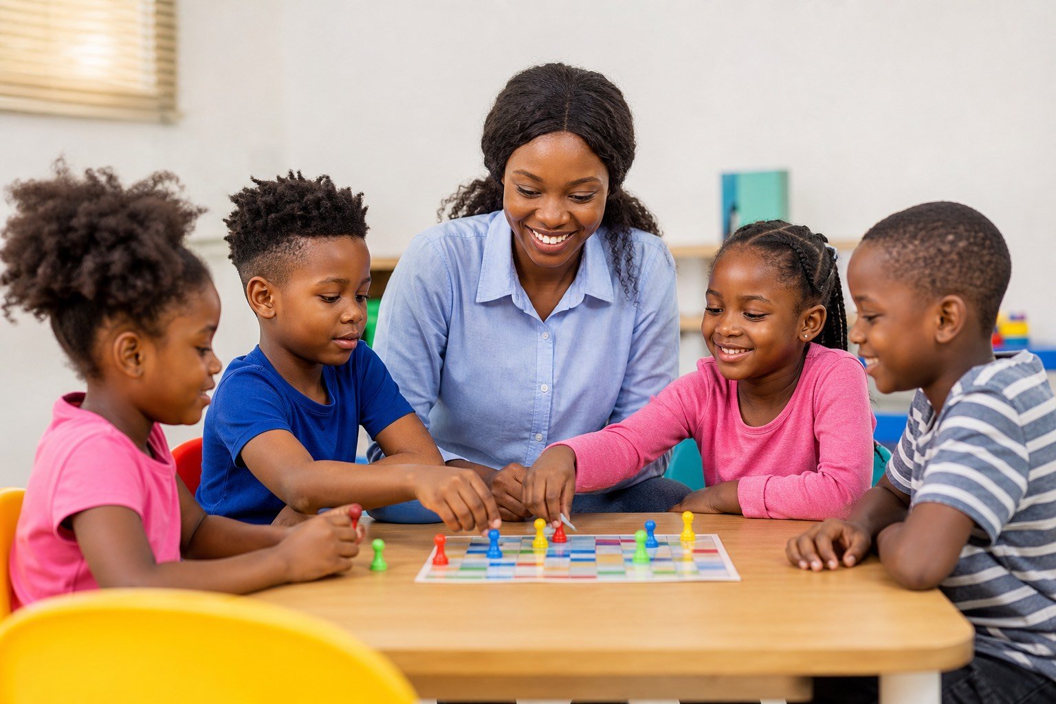 Children practicing social and communication skills together